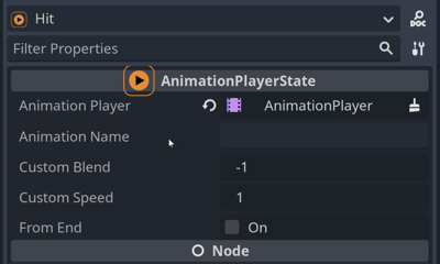 Animation player state properties