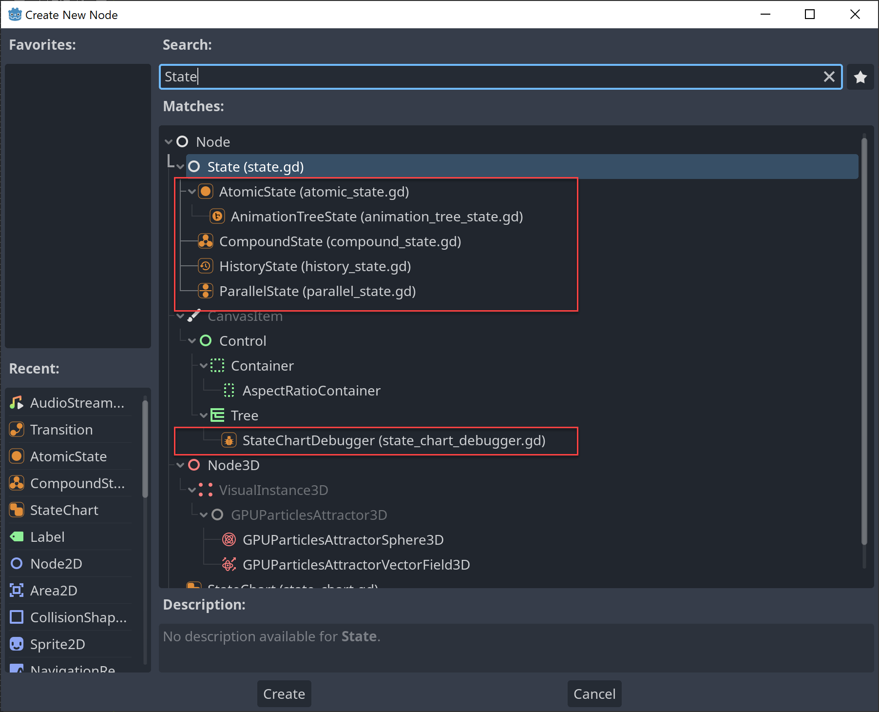 Creating a node in the editor